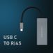 Qoltec adaptateur réseau USB-C 3.1 | RJ45 | Ethernet | 1000 Mb/s | Aluminium