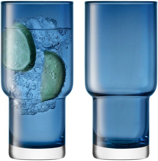 LSA International Utility Drinkglas - 390 ml - Set van 2 - Blauw