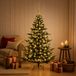 vidaXL Kunstkerstboom met kerstbal 120 cm 150 LED's Warmwit PE & PVC