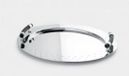 Alessi MG09 Plateau Ovale à Poignées en Acier Brillant avec Poignées en PA Noir