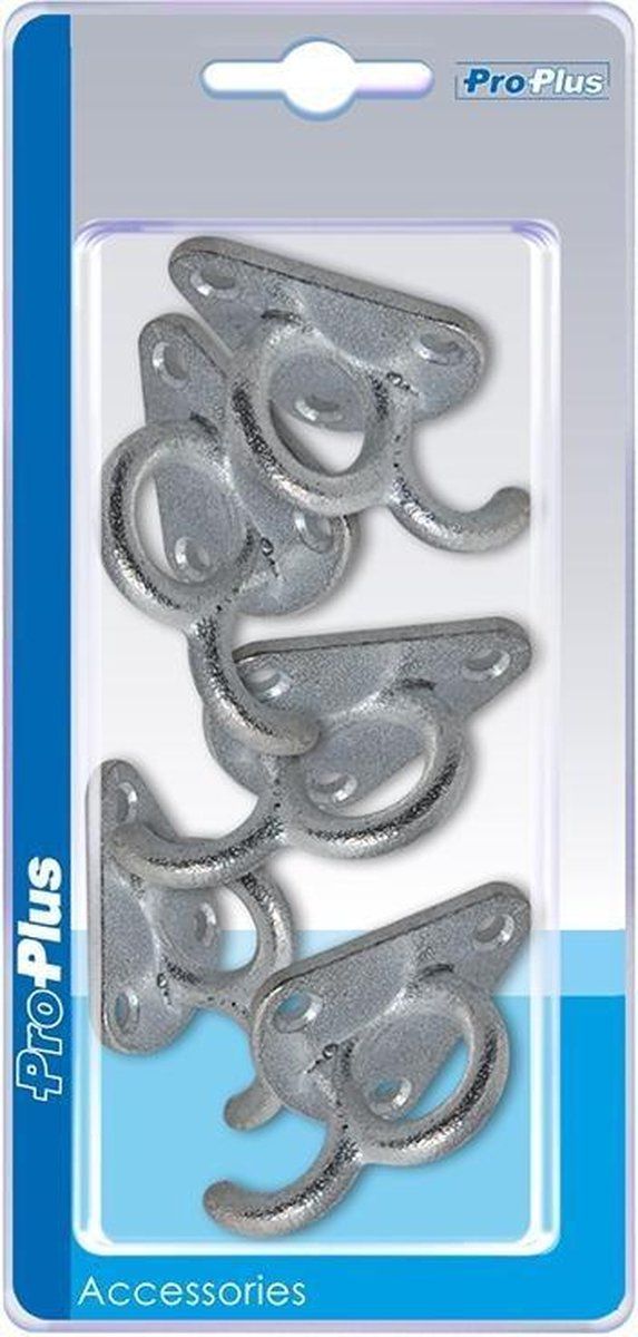 ProPlus Touwhaak metaal met oog 70x45mm 5 stuks zilver