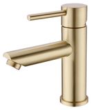 Merkloos Eengreeps Wastafelkraan in Messing met Geborstelde Gouden Afwerking
