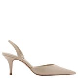 Mango Beige Imitatieleren Slingback Pumps met Hak en Dierenprint