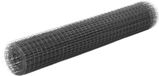 Grillage pour poules 10x1 m acier avec revêtement PVC gris