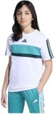 Adidas Seasonal Essentials Tiberio 3 Stripes T-shirt Korte Mouwen Wit 11-12 Jaar Jongens/Meisjes