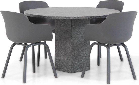 Lifestyle Garden Furniture Lifestyle Salina/Graniet rond 120 cm dining tuinset 5-delig