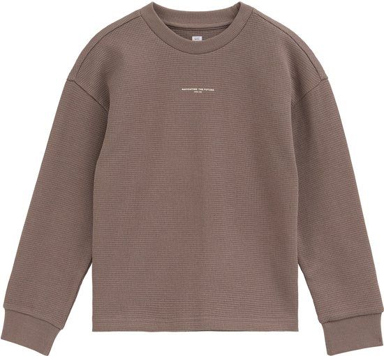 WE Fashion Jongens T-shirt met print en structuur