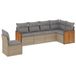 VidaXL Loungeset met kussens, poly rotan, beige