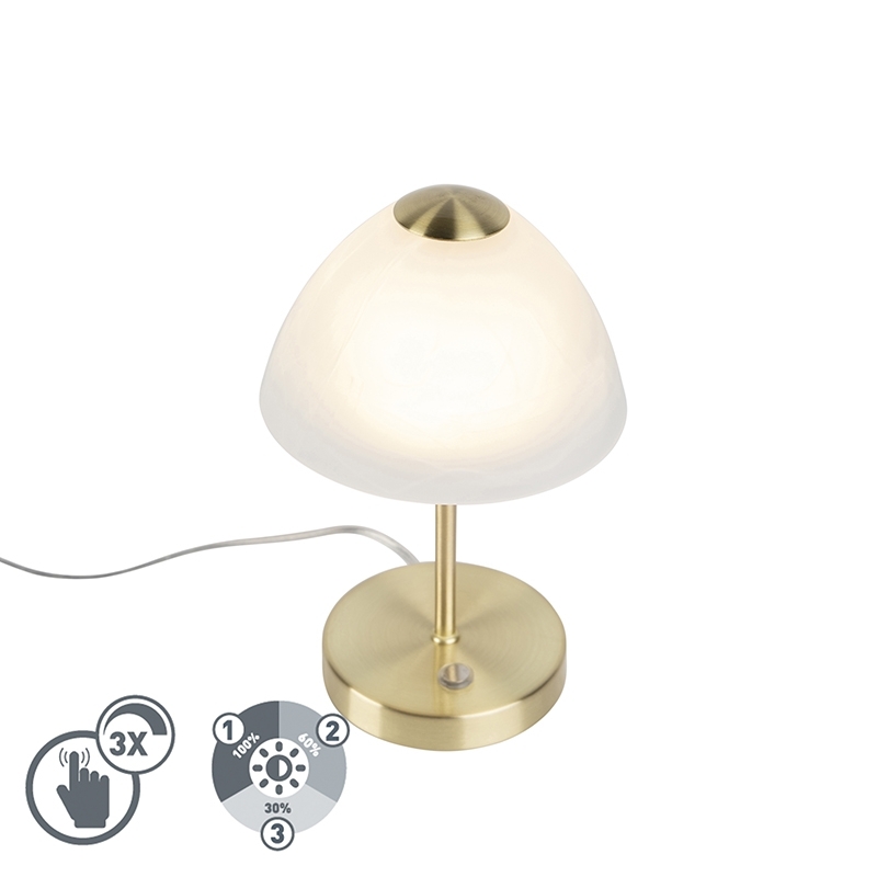 TRIO LEUCHTEN Moderne tafellamp goud met dimmer incl