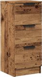 vidaXL Dressoir 30x30x70 cm bewerkt hout oud houtkleurig