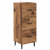vidaXL Dressoir Oud hout 34 x 34,5 x 90 cm Bewerkt hout
