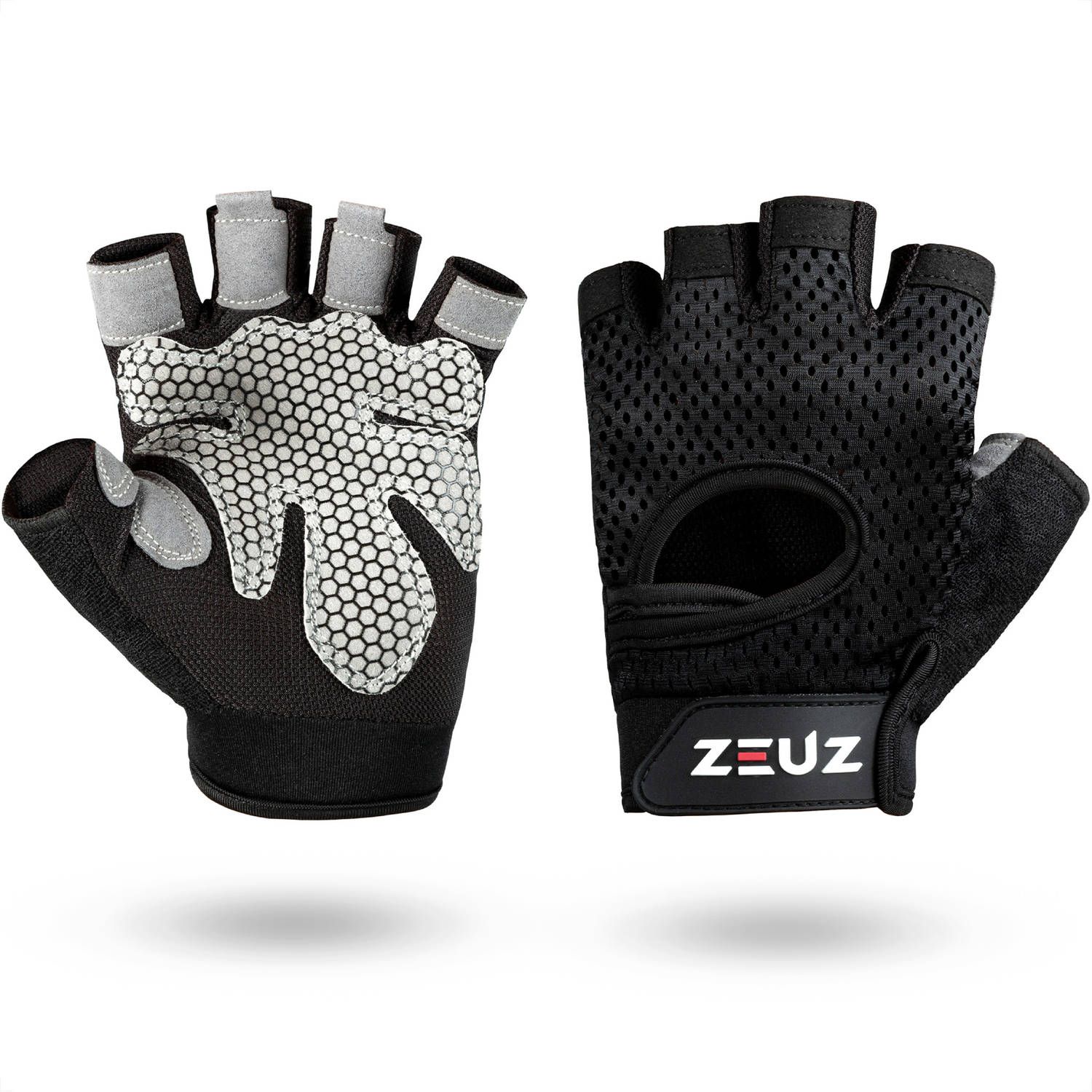 ZEUZ ZEUZ® Sport & Fitness Handschoenen Dames & Heren - Grijs & Zwart - Maat M