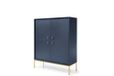 FURNLUX Dressoir bleu marine avec accents dorés