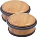 5Five Butée de porte - 2x - rond - aspect bois - 10 x 4,5 cm - métal