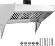 Vevor Commerciële Afzuigkap, 6ft Foodtruck Afzuigkap, Roestvrijstalen Wandkap