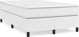 vidaXL Boxspringbedframe, wit, 120x200 cm, kunstleer