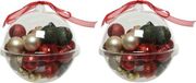 Decoris Kaemingk B.V. 60x stuks kleine kunststof kerstballen rood/donkergroen/champagne 3 cm - glans/mat/glitter - Kerstboomversiering