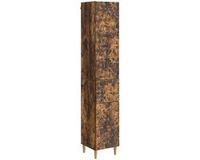 vidaXL Kast - Set - 2 st - 33 x 34,5 x 90 cm - Bewerkt hout - Gerookt eiken