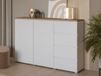 Mauvella Buffet/bahut MODOK 2 portes 4 tiroirs blanc/chêne