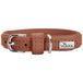 HUNTER hondenhalsband SOHO MINI, cognac, rundleer, zacht & soepel, vachtvriendelijk, licht, voor kleine honden & pups, Made in Germany, Maat: 32