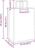 vidaXL Papieren zakken 250 st met hengsels 21x11x28 cm wit