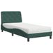 vidaXL Lit, matelas, vert foncé, velours, 90x190 cm