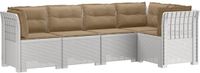vidaXL Tuinbank met Kussens Rattanlook PP Wit