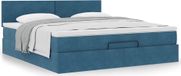 Maison Exclusive - Cadre de lit ottoman avec matelas, bleu foncé, 160x200 cm, velours