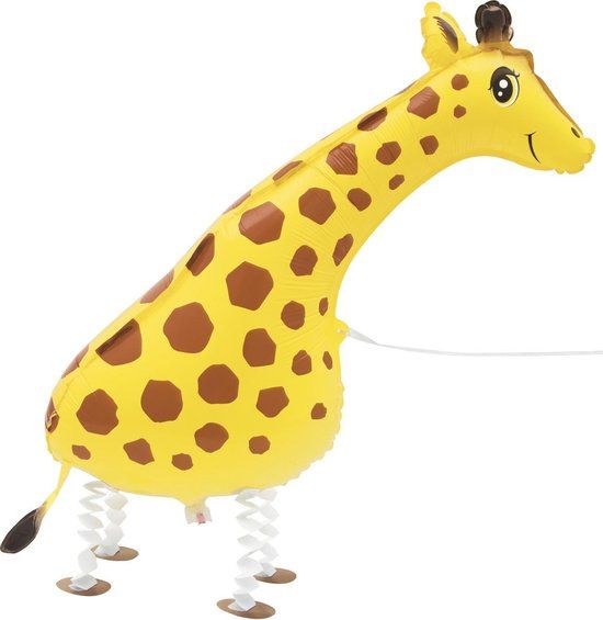 UNIQUE - Metallic walking giraffe balloon - Yellow - Birthday - 217 cm