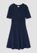 s.Oliver Robe bleu marine à manches longues et col rond en tissu côtelé