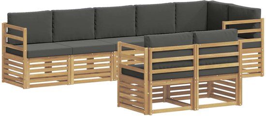 vidaXL Buiten bankenset 8 st Wit en antracietkleurig Polyester