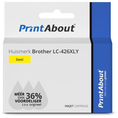 PrintAbout Huismerk Brother LC-426XLY Inktcartridge Geel Hoge capaciteit