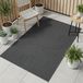 Tapis d'extérieur avec motif graphique de lignes ondulées, résistant aux intempéries, adapté pour terrasse ou balcon, couleur : anthracite, dimensions : 80 x 200 cm