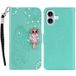 Icecat Étui iPhone 16 Hibou Strass - Cyan