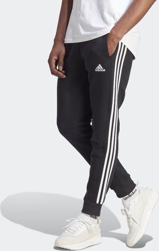adidas 3-Stripes Fleece Broek - Mannen - Maat S - Zwart/Wit