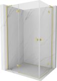 Mexen Mist-H L Duo douchecabine scharnierend links 120 x 90 cm, transparant, goud geborsteld