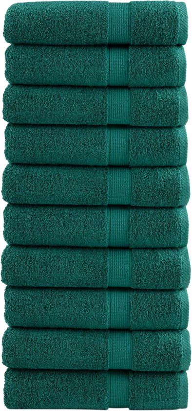 vidaXL Badhanddoeken SOLUND 10 stuks 600 g/m² Groen Katoen 100x150 cm