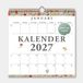 De Hobbit Hobbit - Jaarkalender 2027 - Maandplanner - 30x30cm - Vintage Bloem