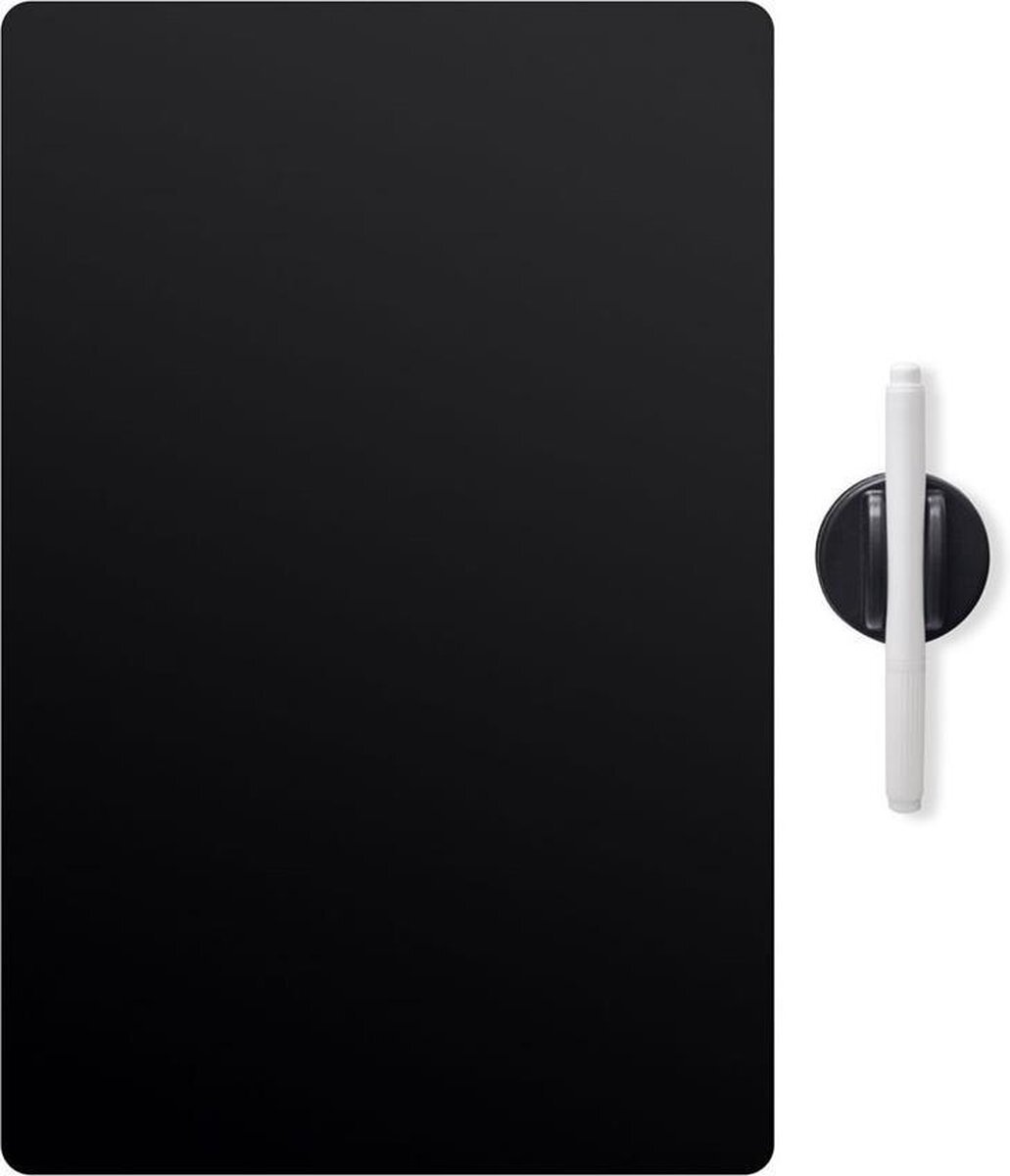 Balvi Magnetisch whiteboard - Zwart - voor koelkast - met marker