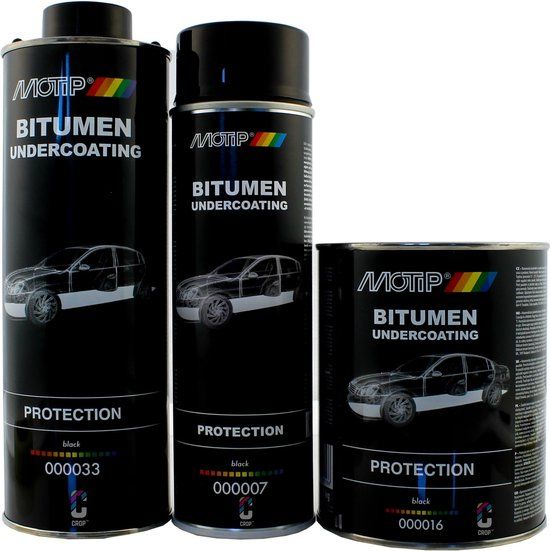 MoTip Bitumen Underbodycoating Zwart - 1.300gr kwastblik