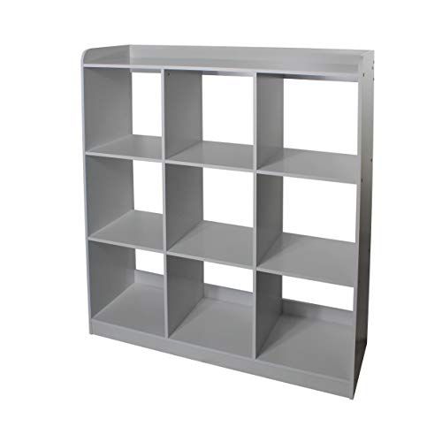 IRIS OHYAMA KCX-9 Modulair speelgoedrek - 9 vakken - hout - grijs - L 103,8 x D 35 x H 115 cm