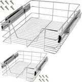 Casaria Lade - 2x Telescopisch Voor 50cm Kastbreedte 47x44x14cm - Zilver