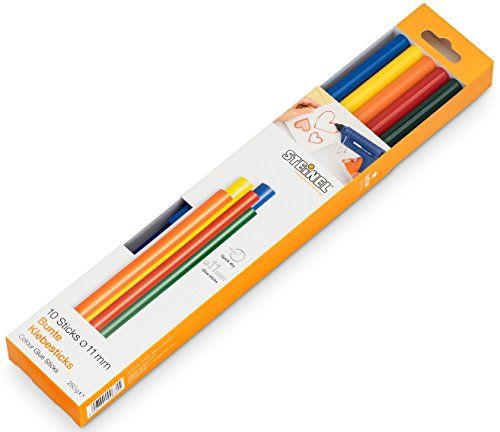 Steinel Colour lijmsticks 11 mm, 10 gekleurde sticks, 250 g, kleurrijke smeltlijm voor kratief knutselen en versieren