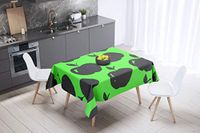 Bonamaison Tafelkleed, Anti-Mold, Sneldrogend, Waterdicht, 100% Polyester Tafellaken, Neon groene rook, 140 x 140 Cm