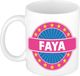 Bellatio Decorations Faya voornaam koffiemok beker wit/roze 300 ml