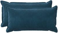 vidaXL - Kussensloop - 2 stuks - Hout - Blauw - 40 x 80 cm - Katoensatijn