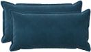 vidaXL - Kussensloop - 2 stuks - Hout - Blauw - 40 x 80 cm - Katoensatijn