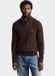 Gant pull polo en laine d'agneau torsadé Marron