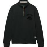 Superdry Tonal Half Zip Sweatshirt - Washed Black