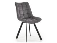 Chaise contemporaine en velours de polyester gris foncé